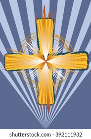Illustration of the cross with sunbeams