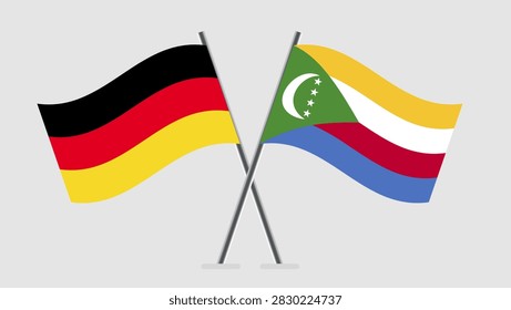 Illustration of crossed German and Comoros flags.