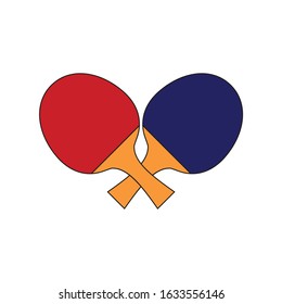 Illustration crossed ping pong tools sport logo vector icon design
