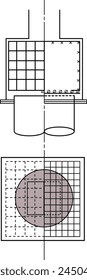 Illustration of a cross-sectional view of a house foundation