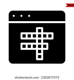 illustration of crossword glyph icon