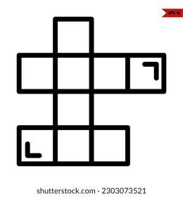 illustration of crossword line icon