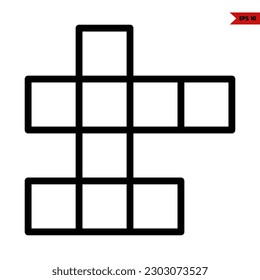 illustration of crossword line icon