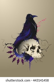 illustration of crow