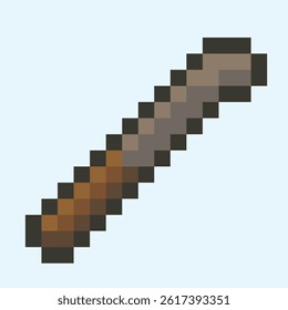An illustration of a crowbar in pixel art cartoon style