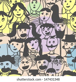 Illustration of a crowd of people