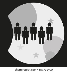 Illustration of crowd of people.