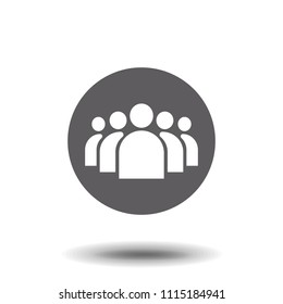 Illustration Of Crowd Of People Icon Silhouettes Vector. Social Icon. Flat Style Design. User Group Network. Corporate Team Group.