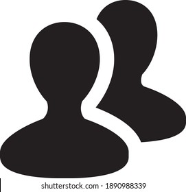 Illustration of crowd of people icon silhouettes vector. Social icon. Flat style design.