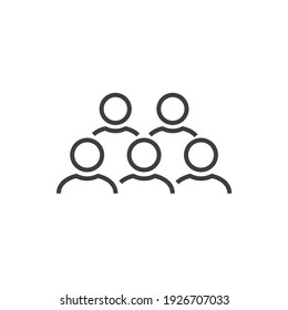 Illustration of crowd of people icon silhouettes vector. Social icon. User group network. Corporate team group. Community member icon. Business team work activity. Staff unity icon