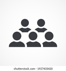 Illustration Of Crowd Of People Icon Silhouettes Vector. Social Icon. User Group Network. Corporate Team Group. Community Member Icon. Business Team Work Activity. Staff Unity Icon