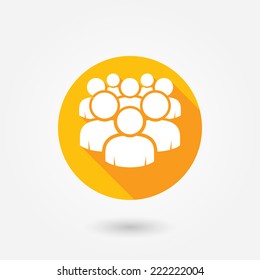 Illustration Of Crowd Of People - Icon Silhouettes Vector. Social Icons. Follow The Leader. Equal Opportunity. Community People Icon. Company Management. Staff. Team. User Group Icon