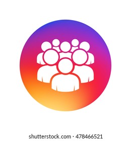 Illustration of crowd of people - icon silhouettes vector. Social icon. Flat style design