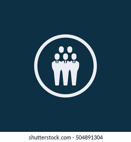Illustration of crowd of people icon silhouettes vector. Social icon. Flat style design. User group network. Corporate team group. Community member icon. Business team work activity. Staff unity icon