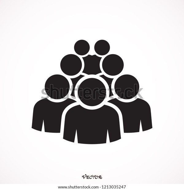 Illustration Crowd People Icon Silhouettes Vector Stock Vector Royalty Free