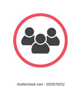Illustration of crowd of people . vector icon 10 EPS