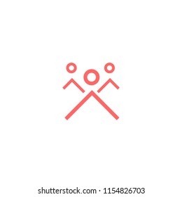 Illustration of crowd of people . vector icon 10 EPS