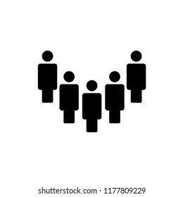 Illustration of crowd of people . vector icon 10 EPS