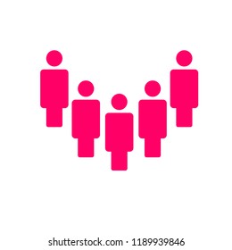 Illustration of crowd of people . vector icon 10 EPS