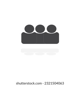 Illustration of crowd of people . vector icon editablle stroke, sign, symbol outline line button isolated on white