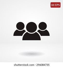 Illustration of crowd of people . vector icon 10 EPS