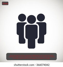 Illustration of crowd of people . vector icon 10 EPS