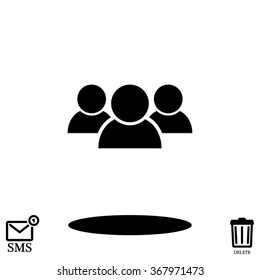 Illustration of crowd of people . vector icon 10 EPS