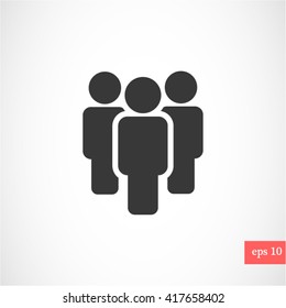 Illustration of crowd of people . vector icon 10 EPS