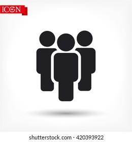 Illustration of crowd of people . vector icon 10 EPS
