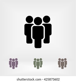 Illustration of crowd of people . vector icon 10 EPS