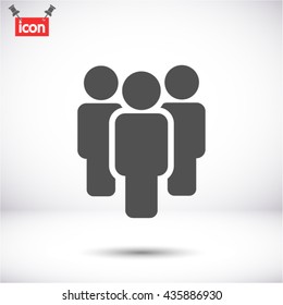 Illustration of a crowd of people . vector icon 10 EPS