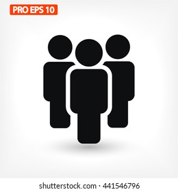 Illustration of crowd of people . vector icon 10 EPS
