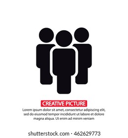 Illustration of crowd of people . vector icon 10 EPS