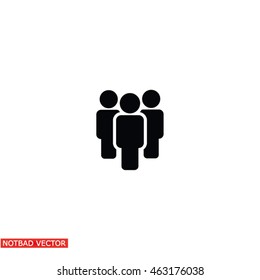 Illustration of crowd of people . vector icon 10 EPS