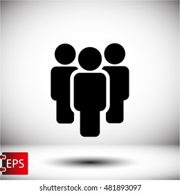 Illustration of crowd of people . vector icon 10 EPS