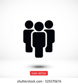 Illustration of crowd of people . vector icon 10 EPS