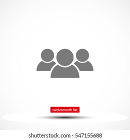 Illustration of crowd of people . vector icon 10 EPS