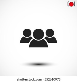 Illustration of crowd of people . vector icon 10 EPS