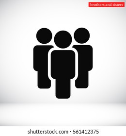 Illustration of crowd of people . vector icon 10 EPS