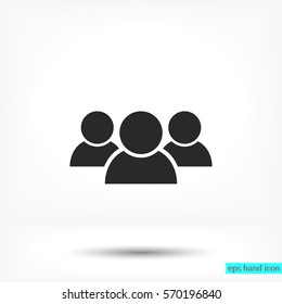 Illustration of crowd of people . vector icon 10 EPS