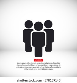 Illustration of crowd of people . vector icon 10 EPS