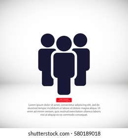 Illustration of crowd of people . vector icon 10 EPS