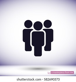 Illustration of crowd of people . vector icon 10 EPS