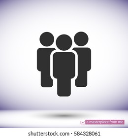 Illustration of crowd of people . vector icon 10 EPS