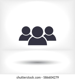 Illustration of crowd of people . vector icon 10 EPS
