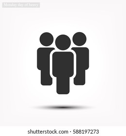Illustration of crowd of people . vector icon 10 EPS
