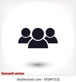 Illustration of crowd of people . vector icon 10 EPS