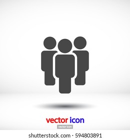 Illustration of crowd of people . vector icon 10 EPS