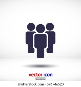 Illustration of crowd of people . vector icon 10 EPS