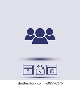 Illustration of crowd of people . vector icon 10 EPS